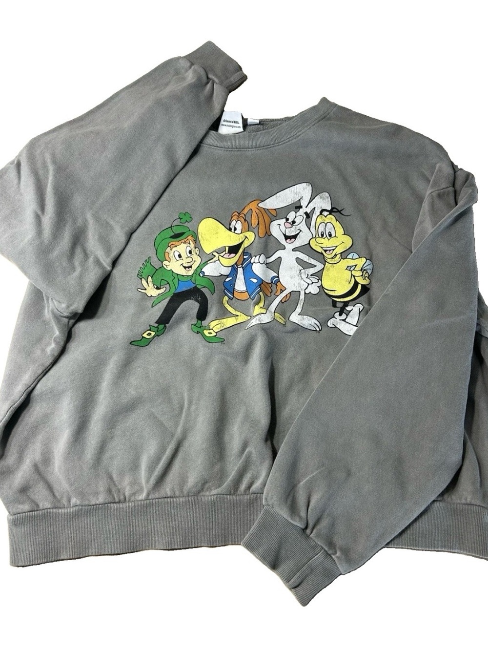 Lucky Charms Crewneck Sweatshirt Adult Large Gray General Mills Promotional